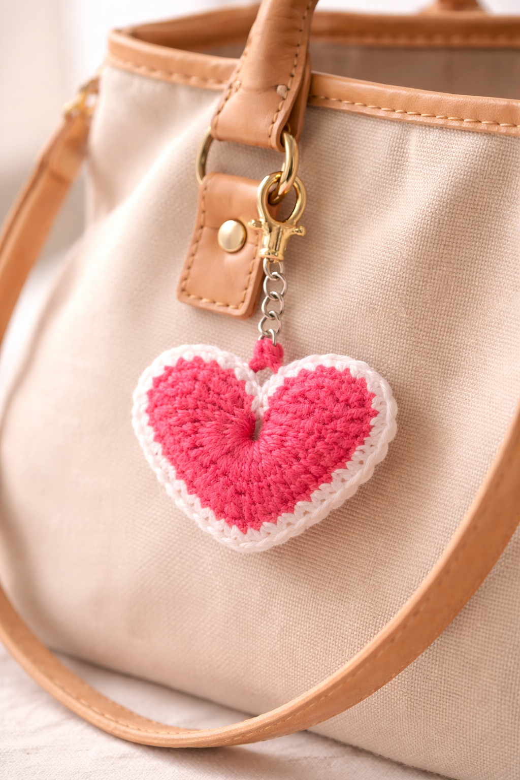 CozyHeart Woolen Keychain